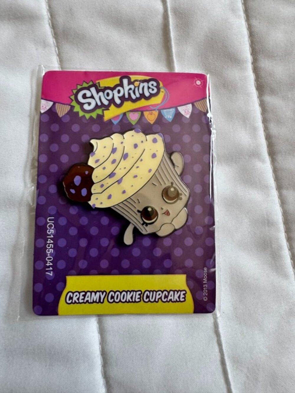 NOC Shopkins Creamy Cookie Cupcake 1.75" Collectible Pin 2013